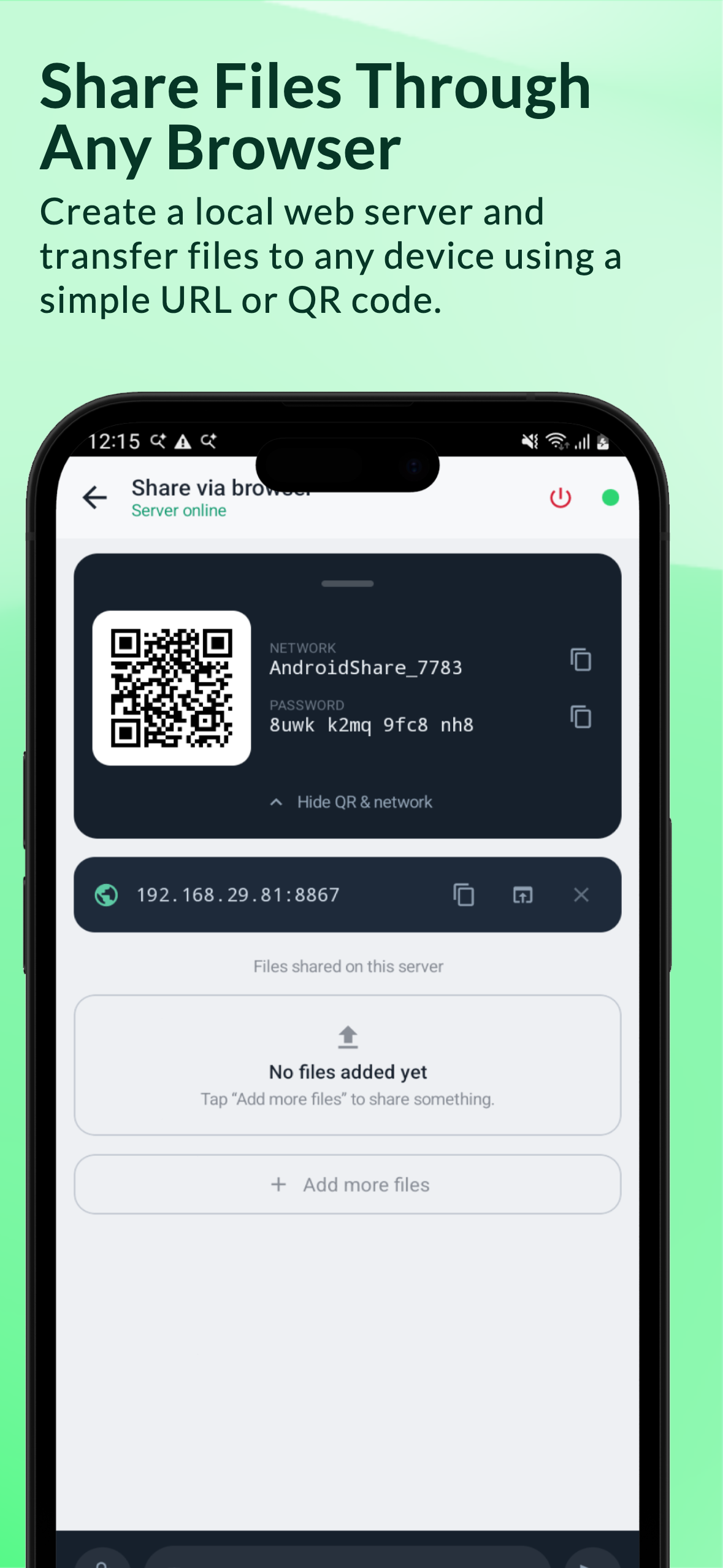 Share via browser local server